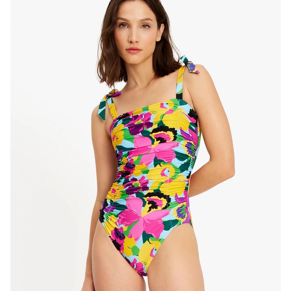 BRAND NEW kate spade new york Shirred One Piece Swimsuit- Orchid Bloom